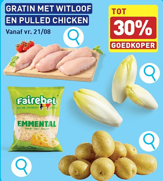 GRATIN MET WITLOOF EN PULLED CHICKEN