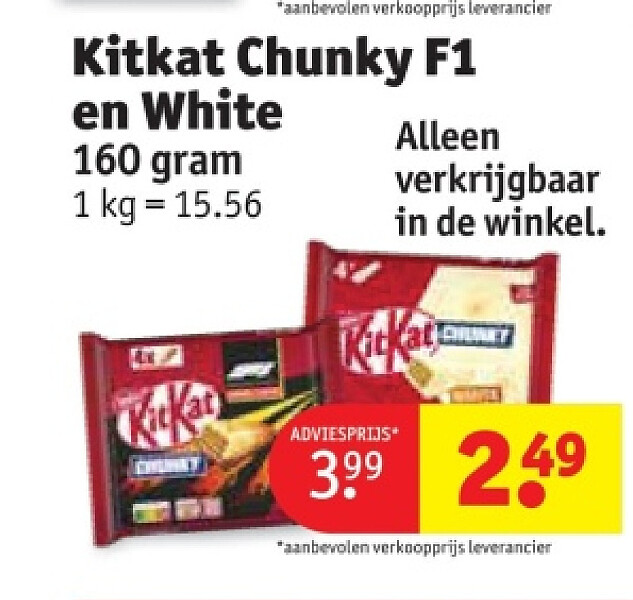 Kitkat Chunky F1 en White