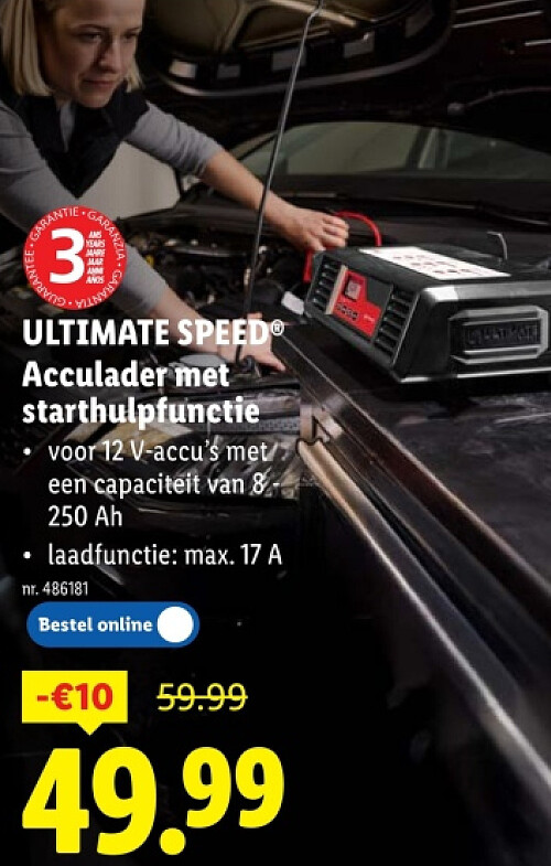 Acculader met starthulpfunctie