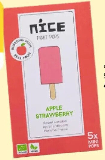 Appel-aardbei fruit pops 5 x 45 ml