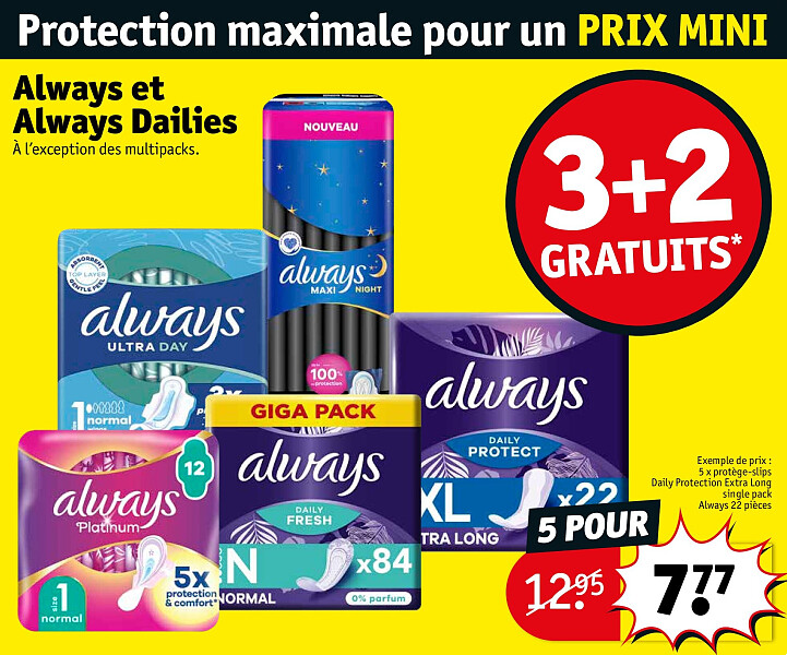 Always et Always Dailies 5 POUR