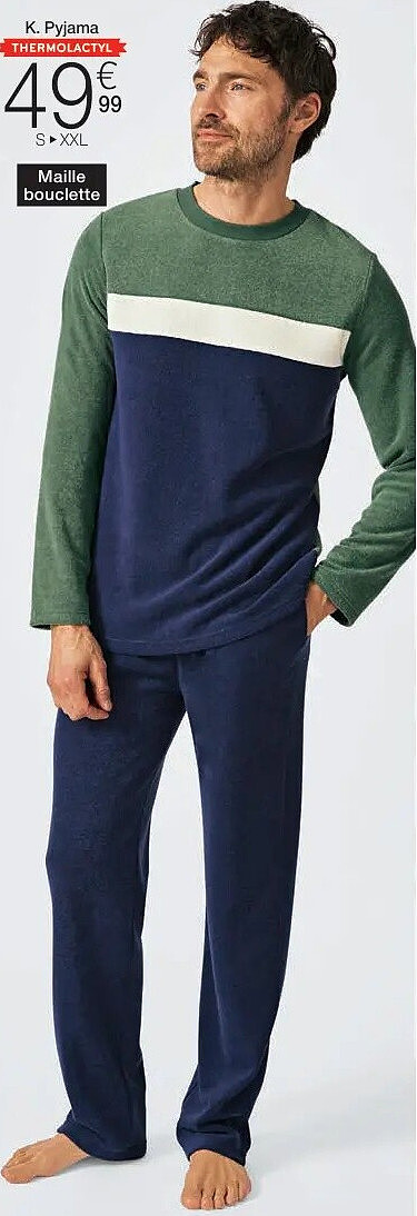 Pyjama Thermolactyl en maille bouclette