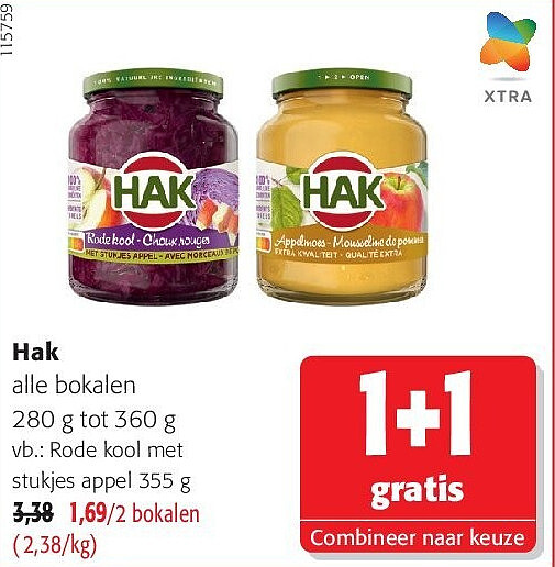 Hak Rode kool met stukjes appel 355 g