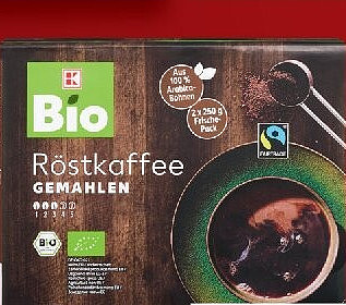 K-BIO Bio-Röstkaffee gemahlen, 2 x 250 g
