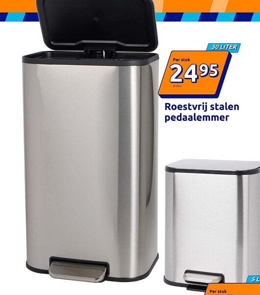 Roestvrij stalen pedaalemmer