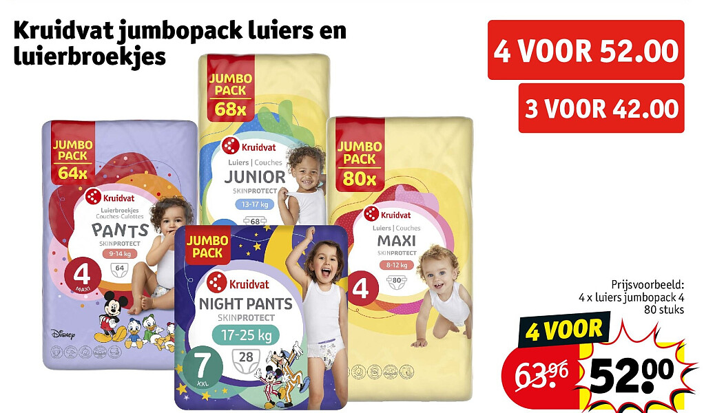 Kruidvat jumbopack luiers en luierbroekjes