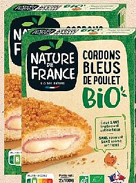 Cordons bleus de poulet bio Nature de France
