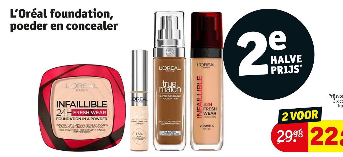 L’Oréal foundation, poeder en concealer