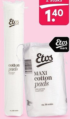 Etos wattenschijfjes 140 stuks en maxi wattenschijfjes