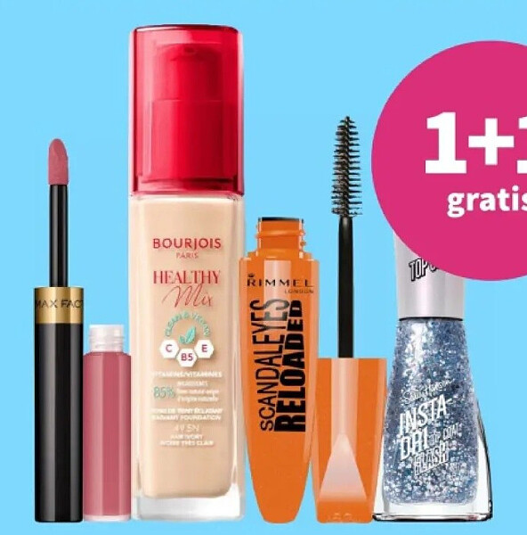 Max Factor, Rimmel London, Bourjois en Sally Hansen