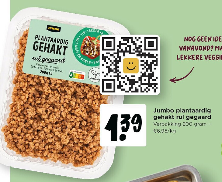 Jumbo plantaardig gehakt rul gegaard