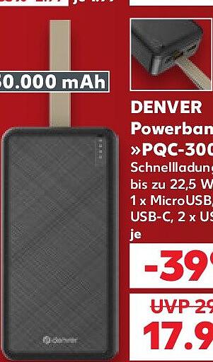 Powerbank »PQC-30008K«, 30.000 mAh