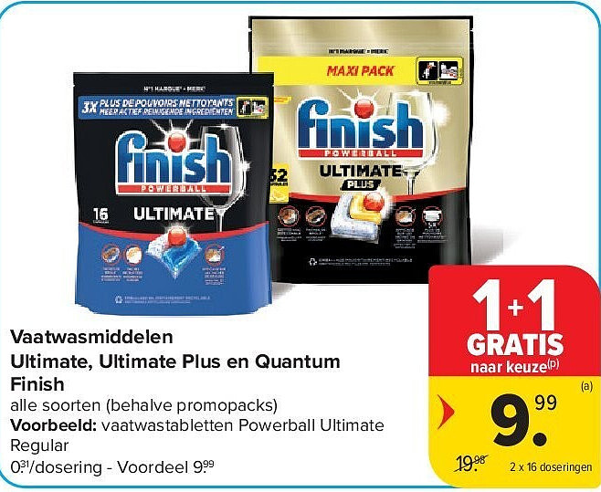 Vaatwasmiddelen Ultimate, Ultimate Plus en Quantum Finish
