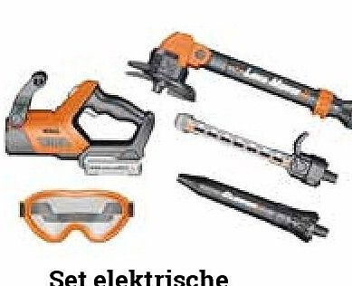 Set elektrische bosmaaier, bladblazer en heggenschaar