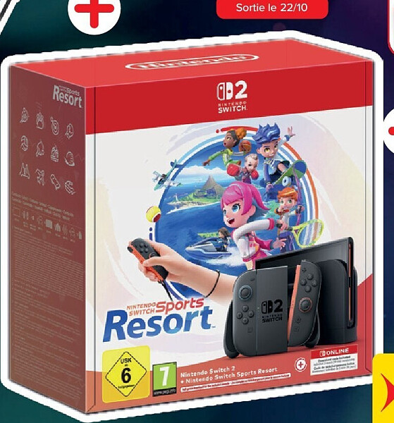 Console Nintendo Switch 2 + Sports Resort (code de téléchargement) + 3 mois d’abonnement Nintendo Switch Online offerts