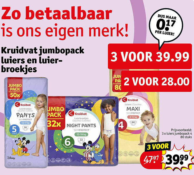Kruidvat jumbopack luiers en luierbroekjes