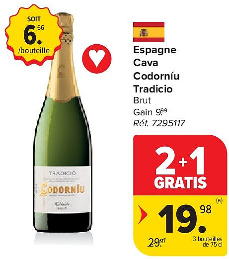 Espagne Cava Codorníu Tradicio