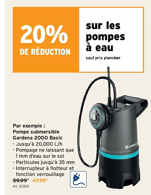 Pompe submersible Gardena 2000 Basic
