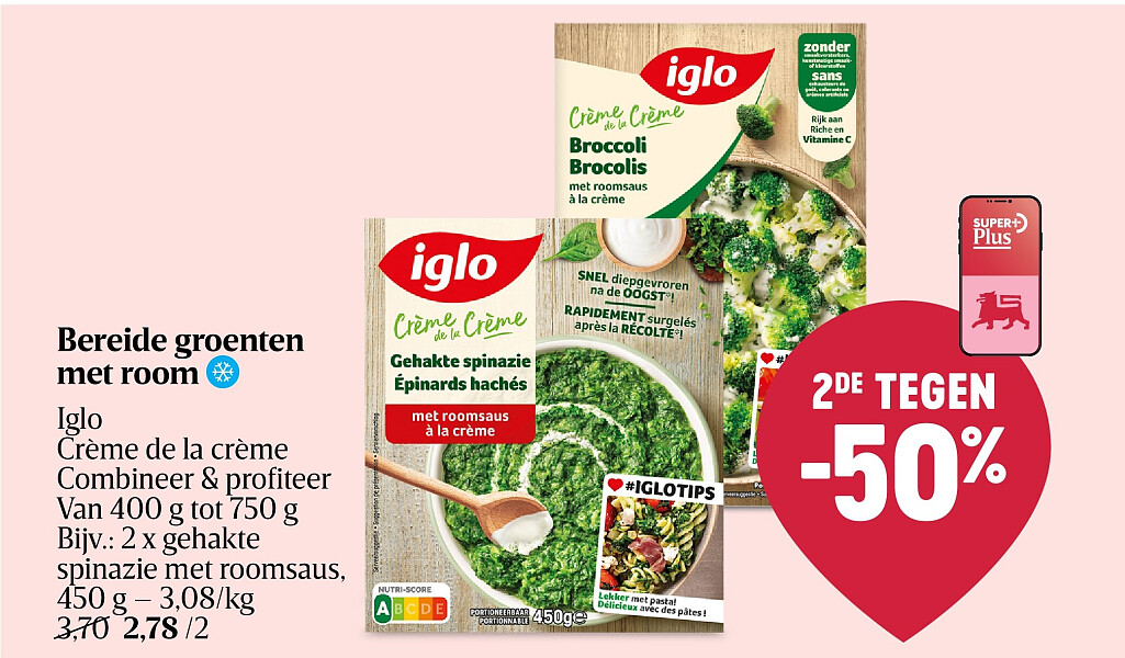 Bereide groenten met room