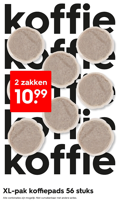 XL-pak koffiepads 56 stuks
