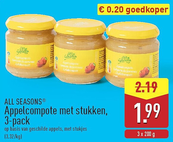 Appelcompote met stukken, 3-pack