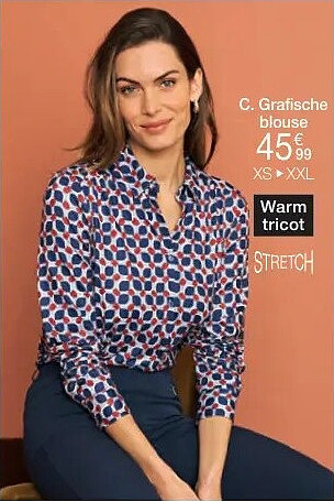 Blouse in warm tricot