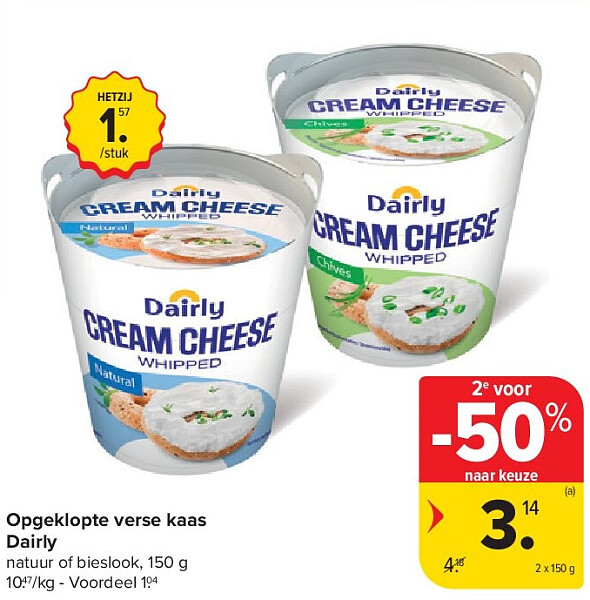 Opgeklopte verse kaas Dairly
