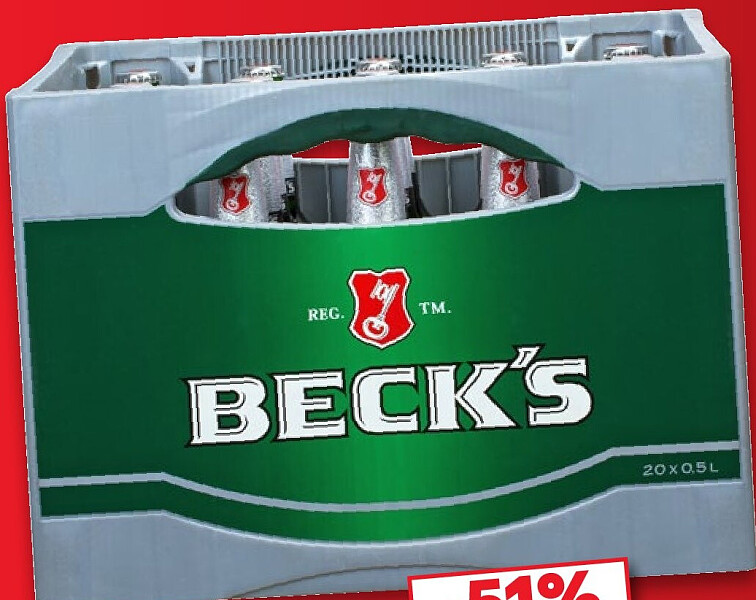 BECK'S Pils oder Gold, je Kasten 20 x 0,5-l-Flaschen