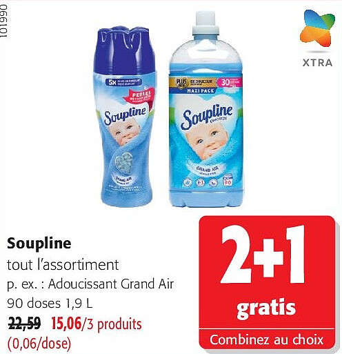 Soupline Adoucissant Grand Air 90 doses 1,9 L