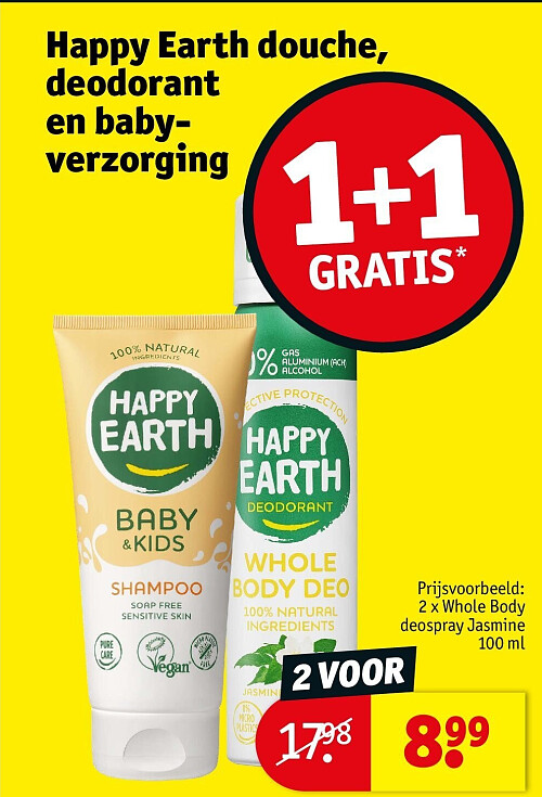 Happy Earth douche, deodorant en babyverzorging