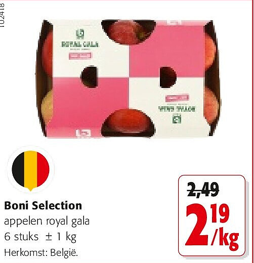Boni Selection appelen royal gala 6 stuks ± 1 kg
