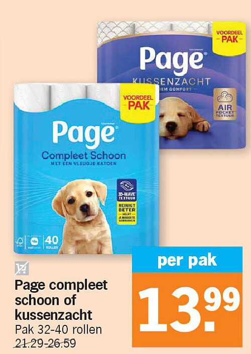 Page compleet schoon of kussenzacht