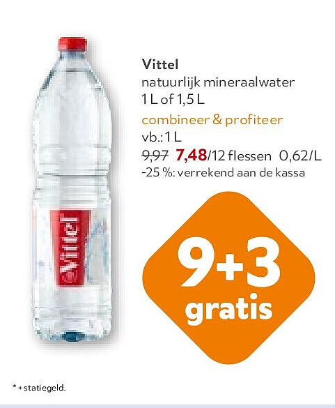 Vittel natuurlijk mineraalwater 1Lof 1,5L