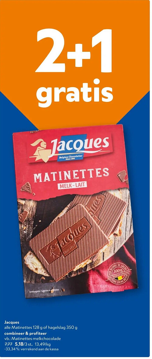 Jacques Matinettes melkchocolade