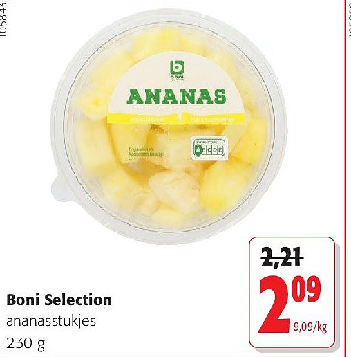 Boni Selection ananasstukjes 230 g