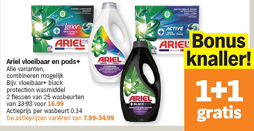 Ariel vloeibaar en pods+
