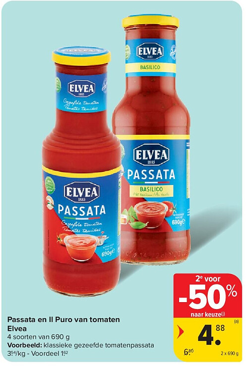 Passata en Il Puro van tomaten Elvea