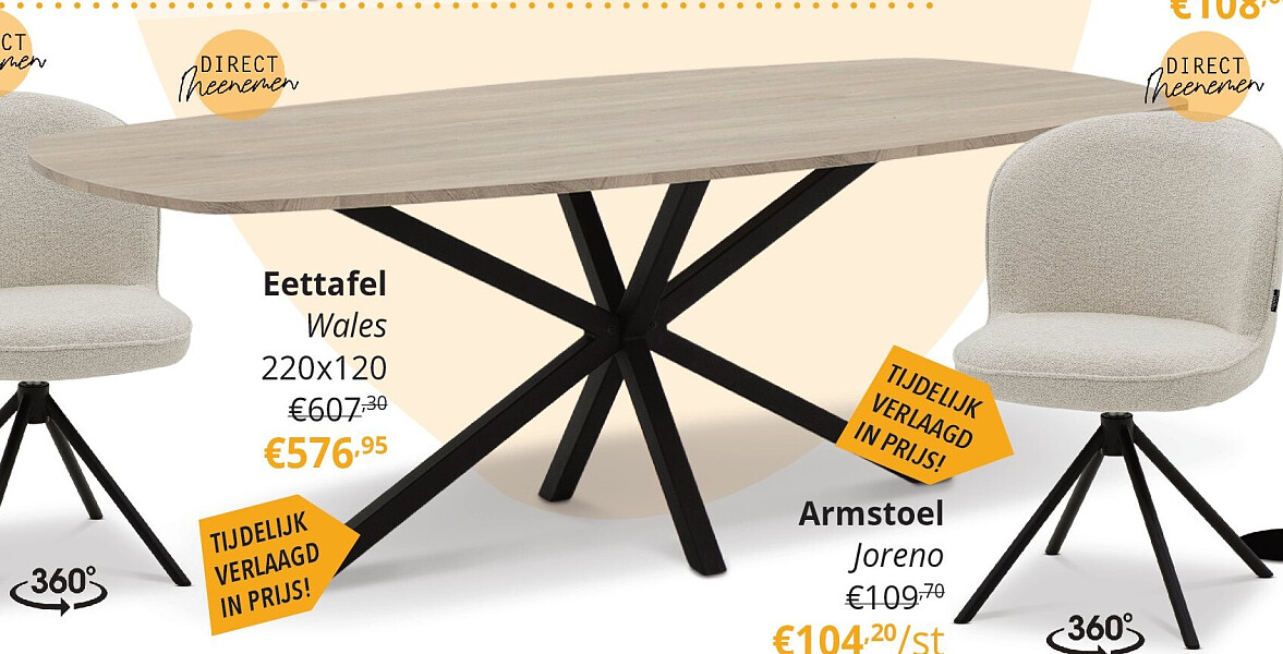 Eettafel Wales 220x120