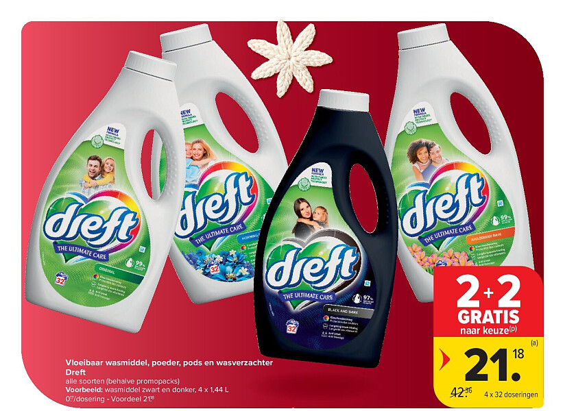 Vloeibaar wasmiddel, poeder, pods en wasverzachter Dreft