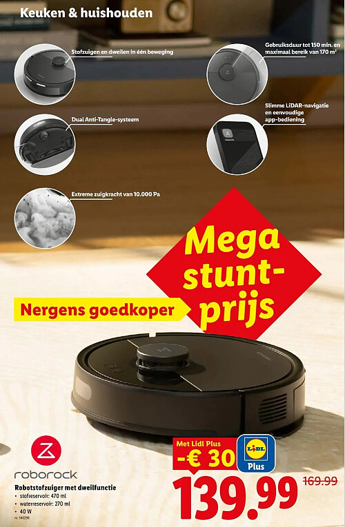 Robotstofzuiger met dweilfunctie