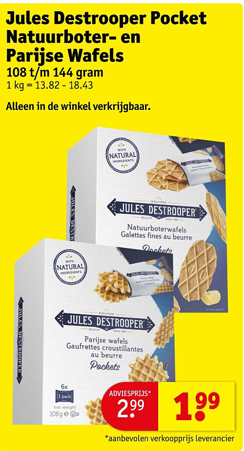 Jules Destrooper Pocket Natuurboter- en Parijse Wafels