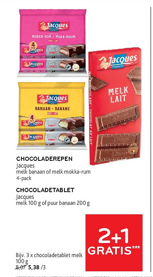 Chocoladetablet Jacques 100 g of 200 g