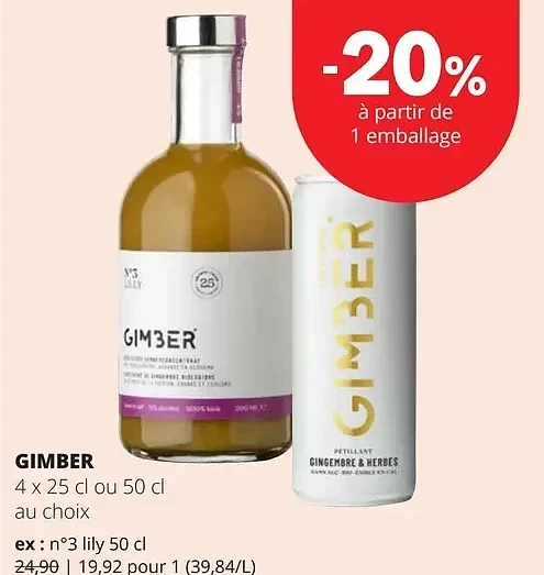 GIMBER 4 x 25 cl ou 50 cl
