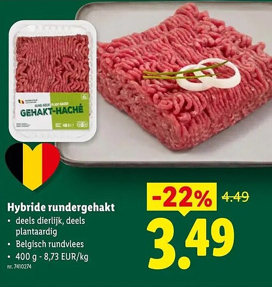 Hybride rundergehakt