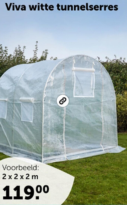 Viva witte tunnelserres 2 x 2 x 2 m