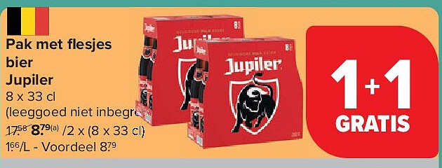 Pak met fl esjes bier Jupiler