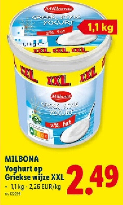 Yoghurt op Griekse wijze XXL