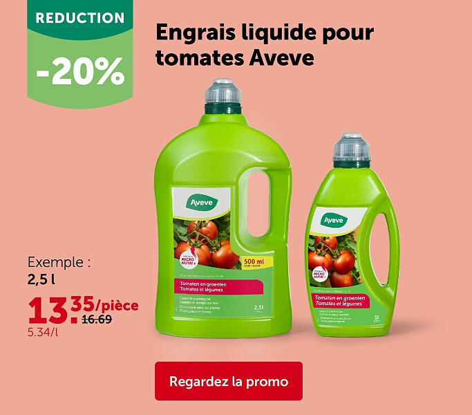 Engrais liquide pour tomates Aveve 2,5 l