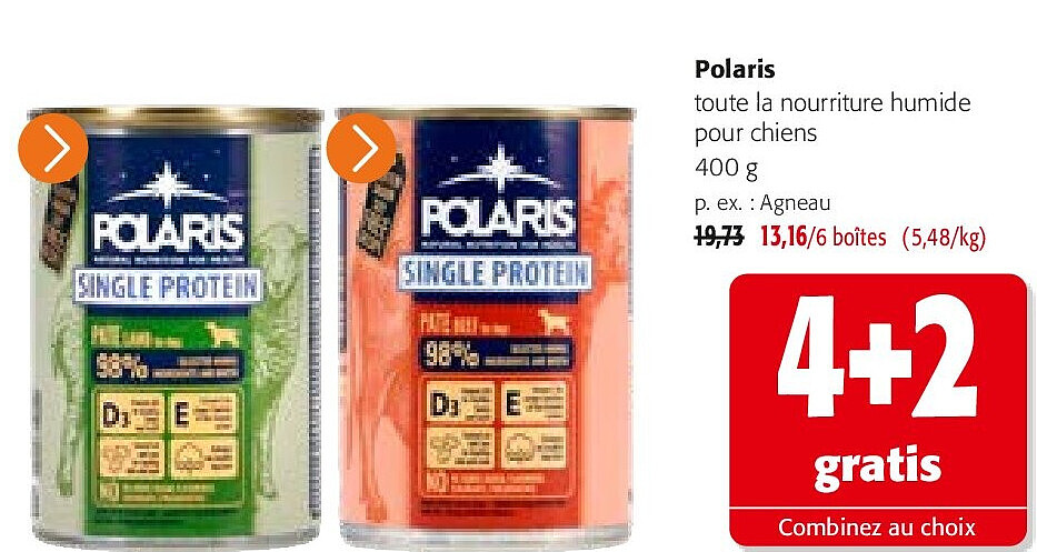 Polaris toute la nourriture humide pour chiens 400 g