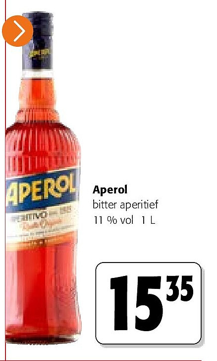 Aperol bitter aperitief 11 % vol 1 L